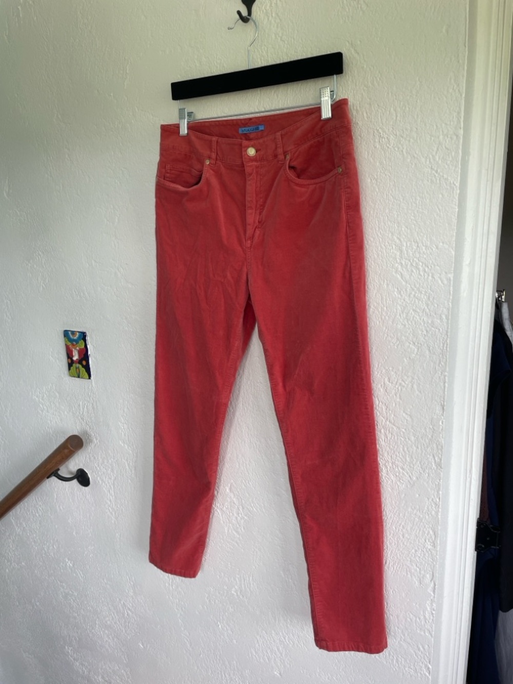 J. McLaughlin Velvet Corduroy Jeans in Pinky Red Size 10 Inseam 29”